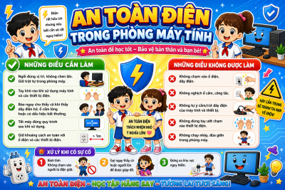 MỘT SỐ LƯU Ý AN TOÀN VỀ ĐIỆN TRONG PHÒNG MÁY TÍNH